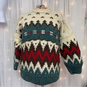 100% Virgin Wool Knit Sweater Size Medium O